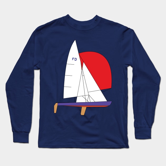 Flying Dutchman Sailboat Long Sleeve T-Shirt by CHBB